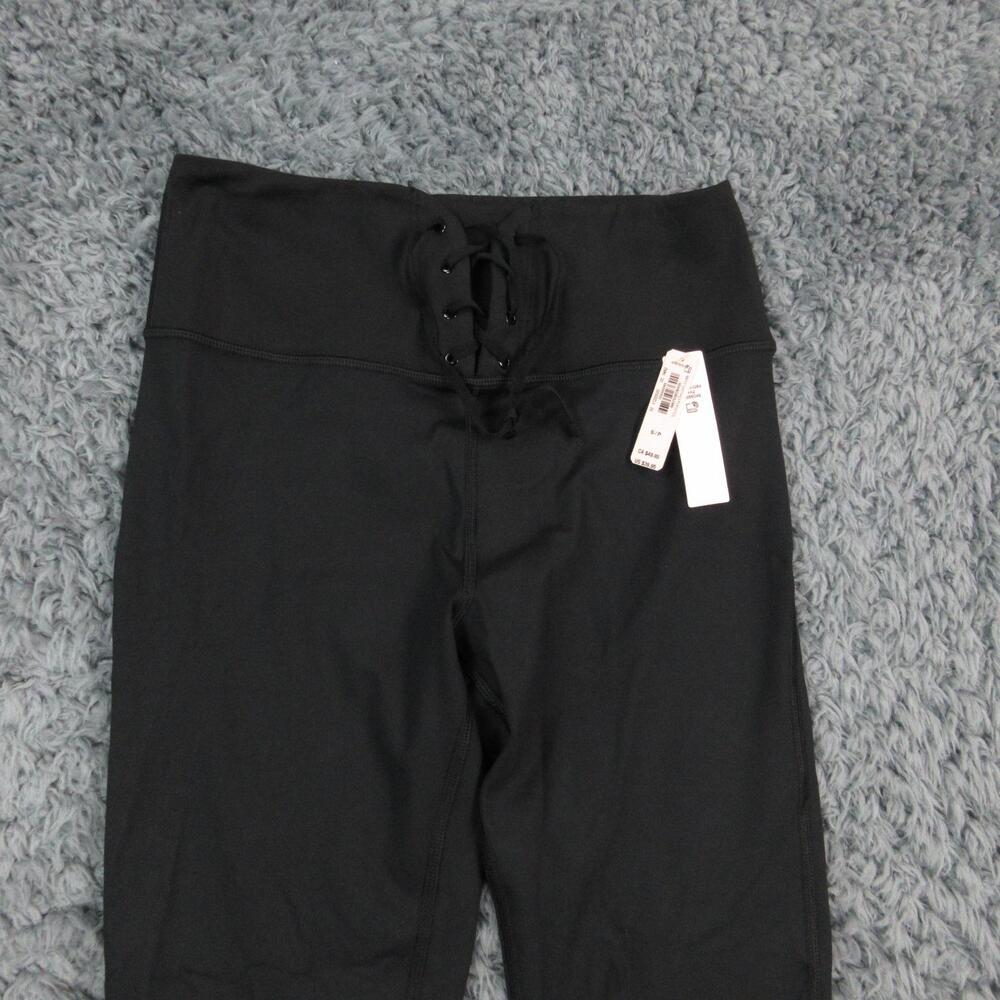 Victoria's Secret Pants Womens Small Black High Rise Lace Up Leggings 24x23* NWT - Picture 4 of 16